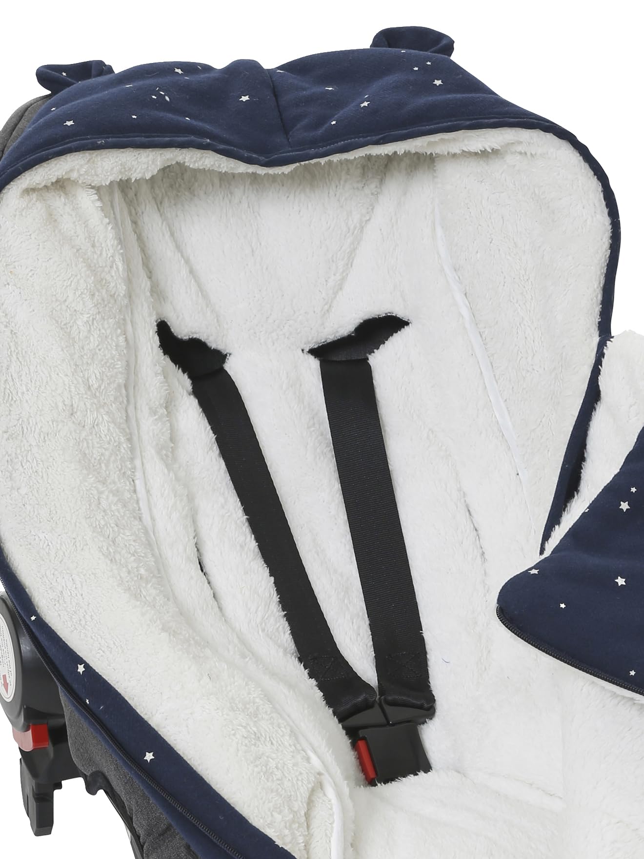 VERTBAUDET Chancelière Bébé Coque et Nacelle Doublure Peluche marine imprimé étoiles TU