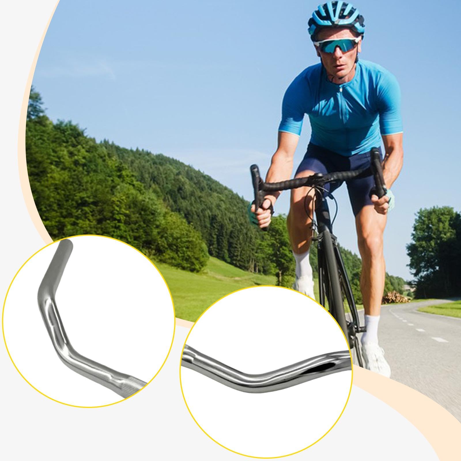 F Fityle Guidon de vélo en Alliage d'aluminium argenté Robuste, Fixation Professionnelle, Installation Simple et Remplacement
