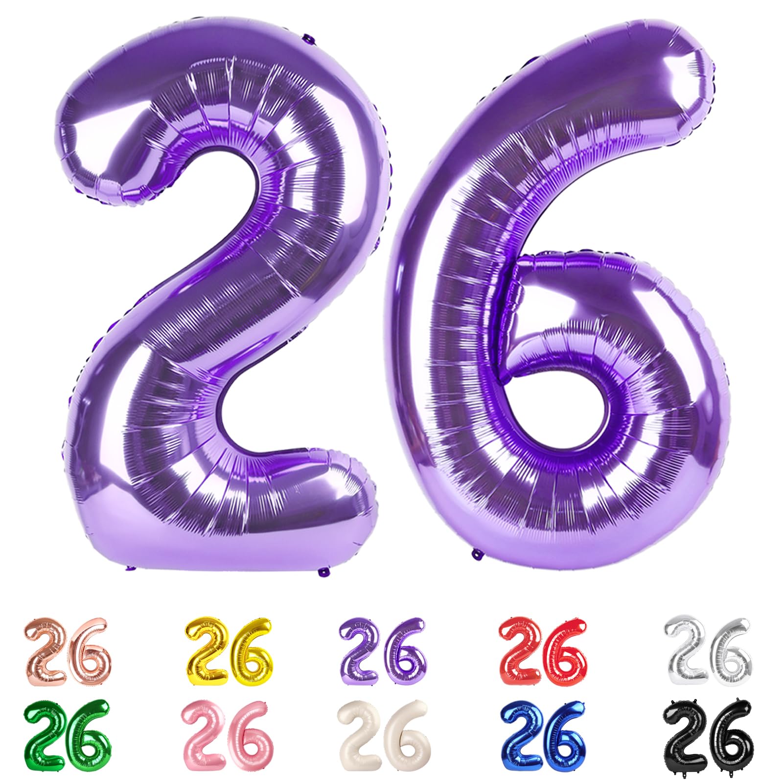 Numbers 26 Balloons, 26 Balloons, 26th Purple Party Decorations 40 In Big 26th for Girl Boys Engagement, Wedding, Celebration Party, Graduations,
