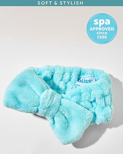 Miniatura 4 de Bliss Diadema de spa para mujer, paquete de 2 diademas de microfibra para maquillaje con lazo, banda para el cabello para lavar la cara,