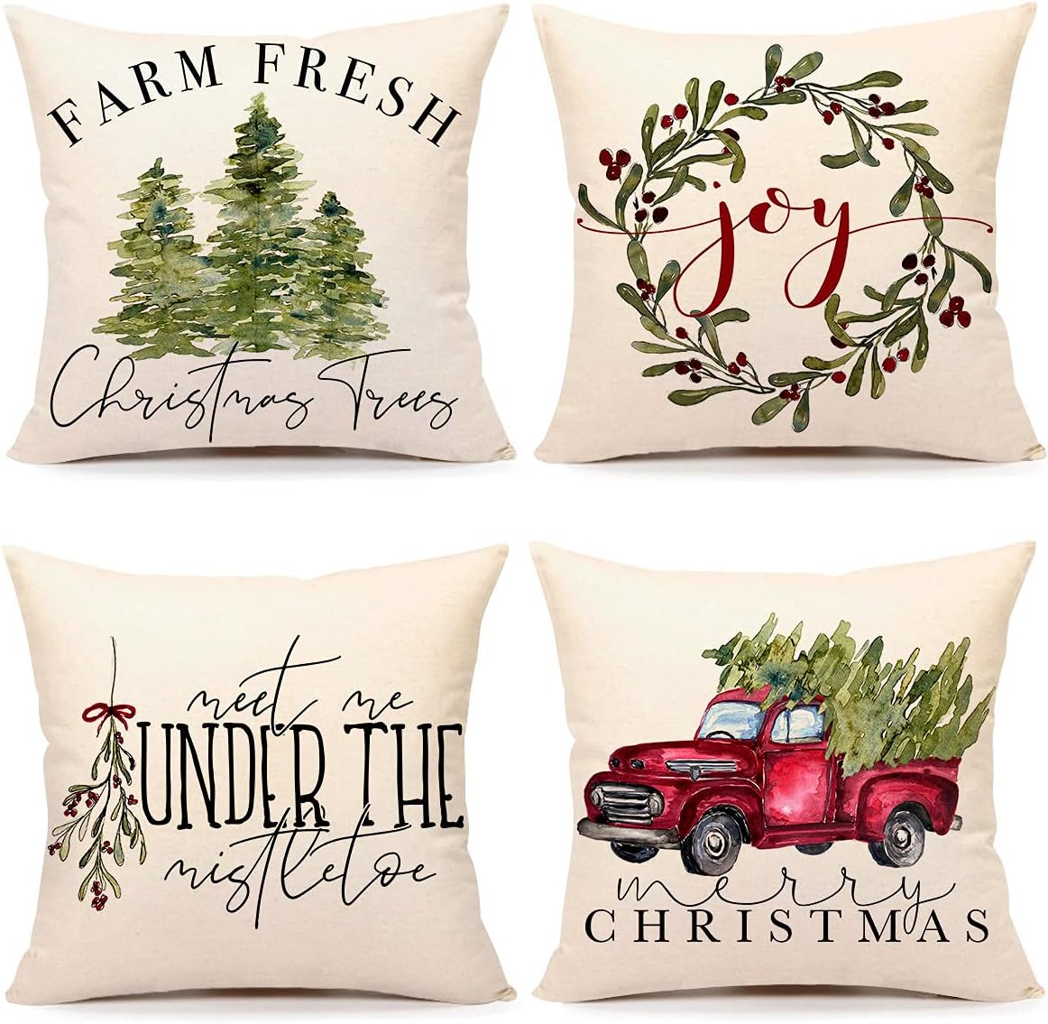4TH Emotion Rustic Christmas Pillow Covers 18x18 Set Egypt Ubuy