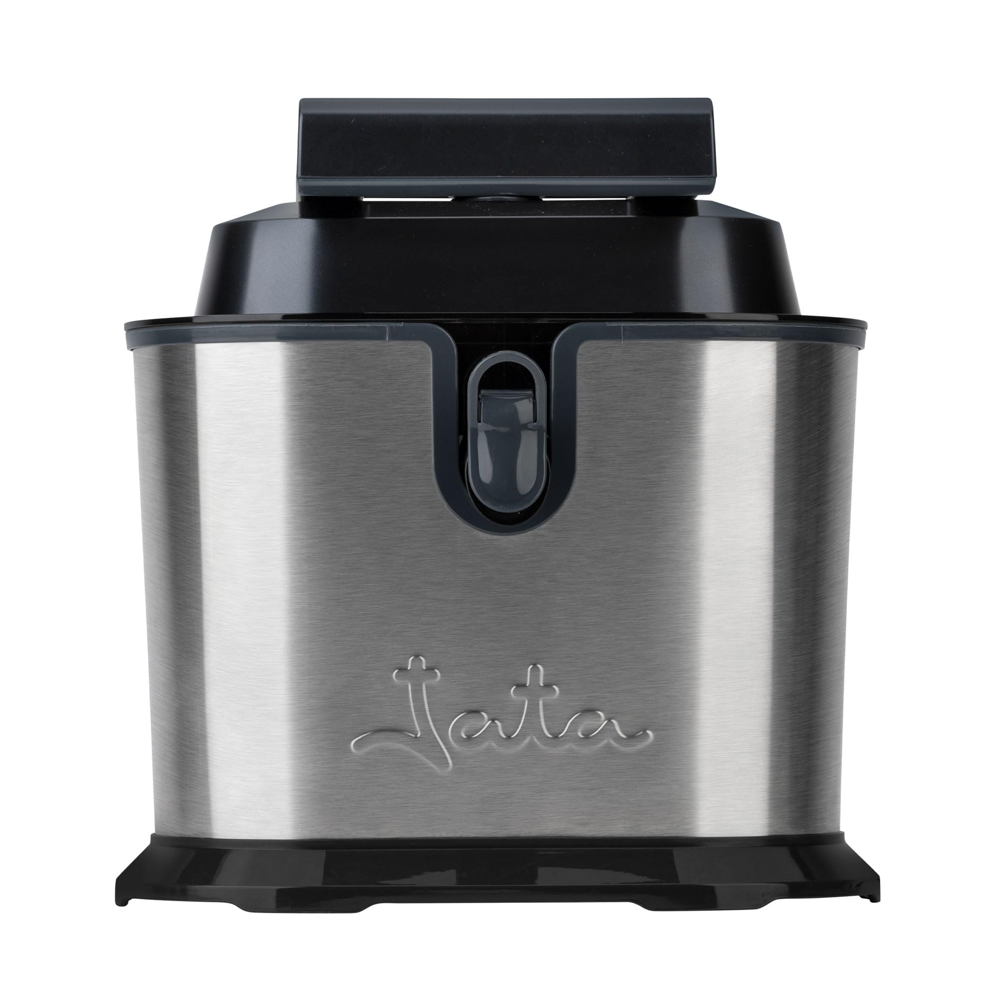 JATA JEEX1236 - Exprimidor de Naranjas Eléctrico Doble Cono 1100 W | Cuerpo de acero inoxidable | Sistema antigoteo | Piezas desmontables y lavables | Brazo articulado automático | Base antideslizante