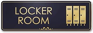 Mens Locker Room Sign Boys Locker Room Sign, Black/Gold, Engraved, 3