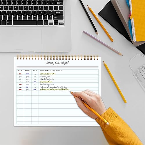 Miniatura 4 de Bloc de notas de registro de actividades, libro de registro de actividades en espiral para trabajo empresarial con lista de verificación,