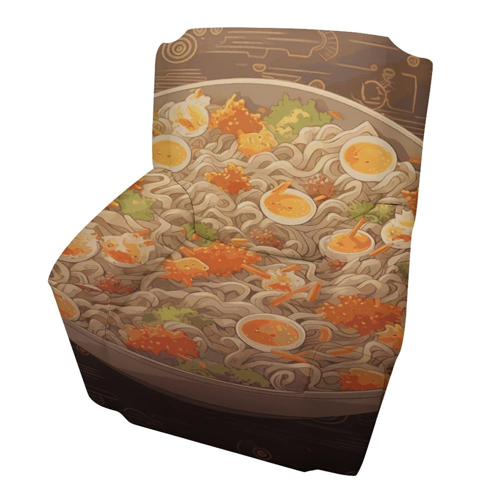Fodpand Style Egg Cup Noodle Ramen Sofa Cover Soft 1 Seater Sofa Slipcover For Pets Washable,Couch Cover With Elastic Straps Furniture Protector