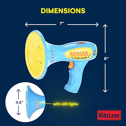 Miniatura 8 de Kidzlane Cambiador de voz para niños, micrófono de juguete para niños con luces LED y 5 efectos de sonido diferentes, cambiador de voz para niños