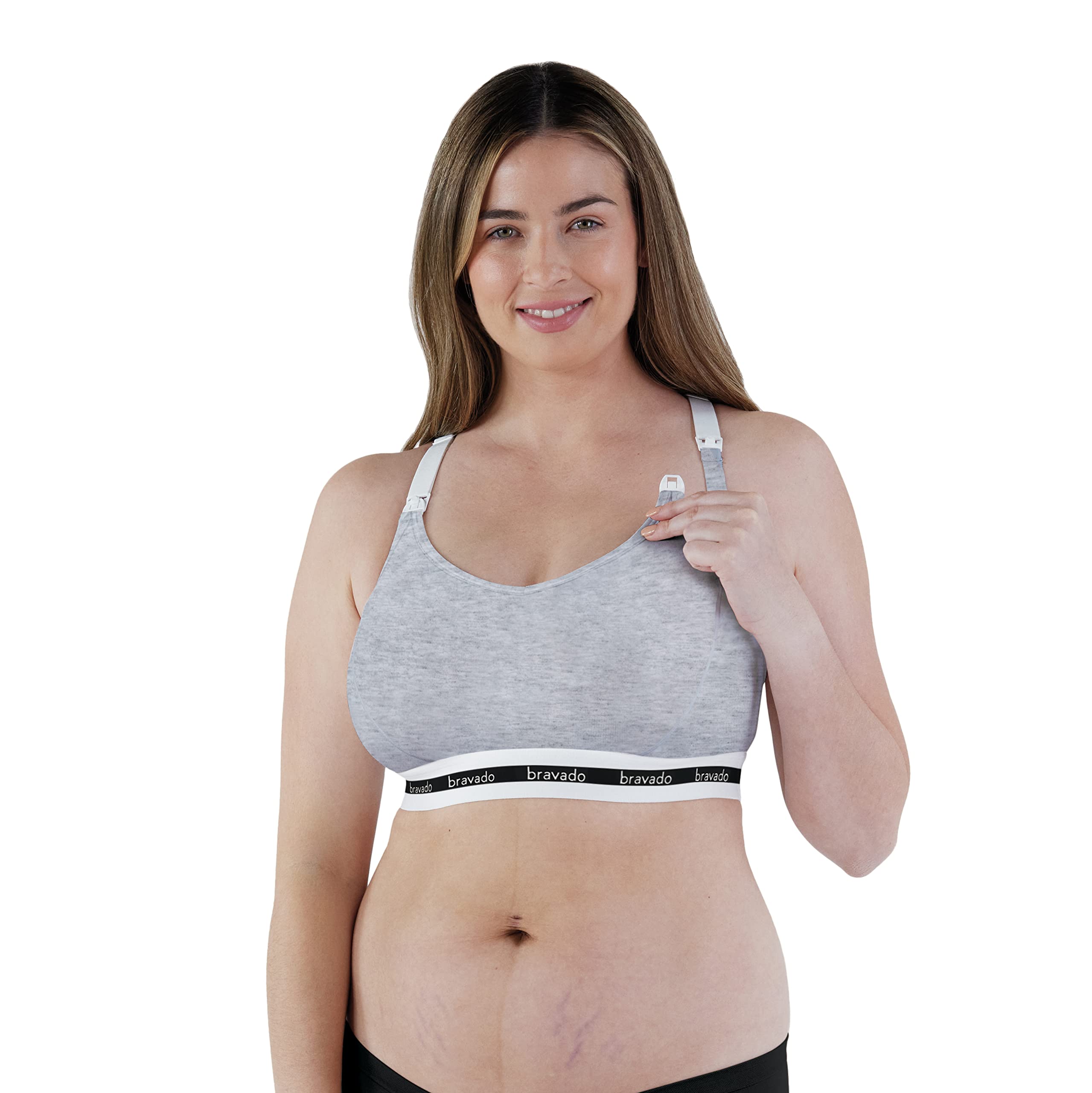 Bravado DesignsBravado Designs Women’s Original Maternity & Nursing Bra | Breathable & Sustainable Fabric | B-D Cups | Wireless | Non-Padded | Extra Large | Dove Heather