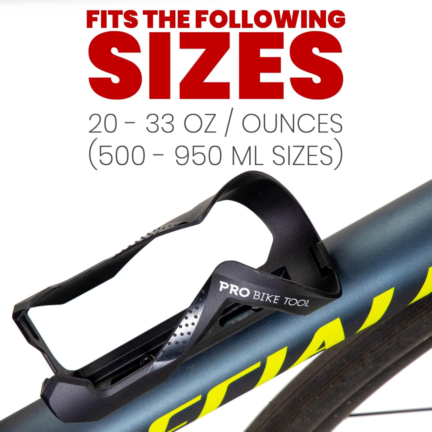 PRO BIKE TOOL Bike Plastic Water Bottle Holder – Sleek Modern Design - Black Color & Matte Finish with Gloss Accents - Strong Bicycle Bottle Cage, Great for Road and Mountain Bikes : Sports & Outdoors