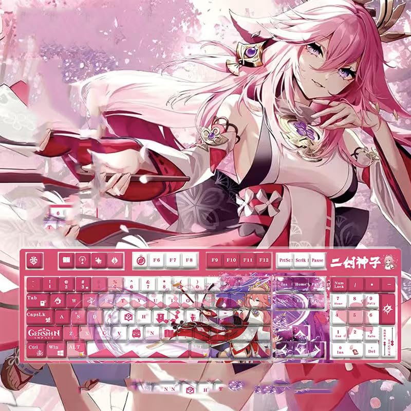 Amazon.co.jp: 原神 キーキャップ 八重神子 128キーセット 英語
