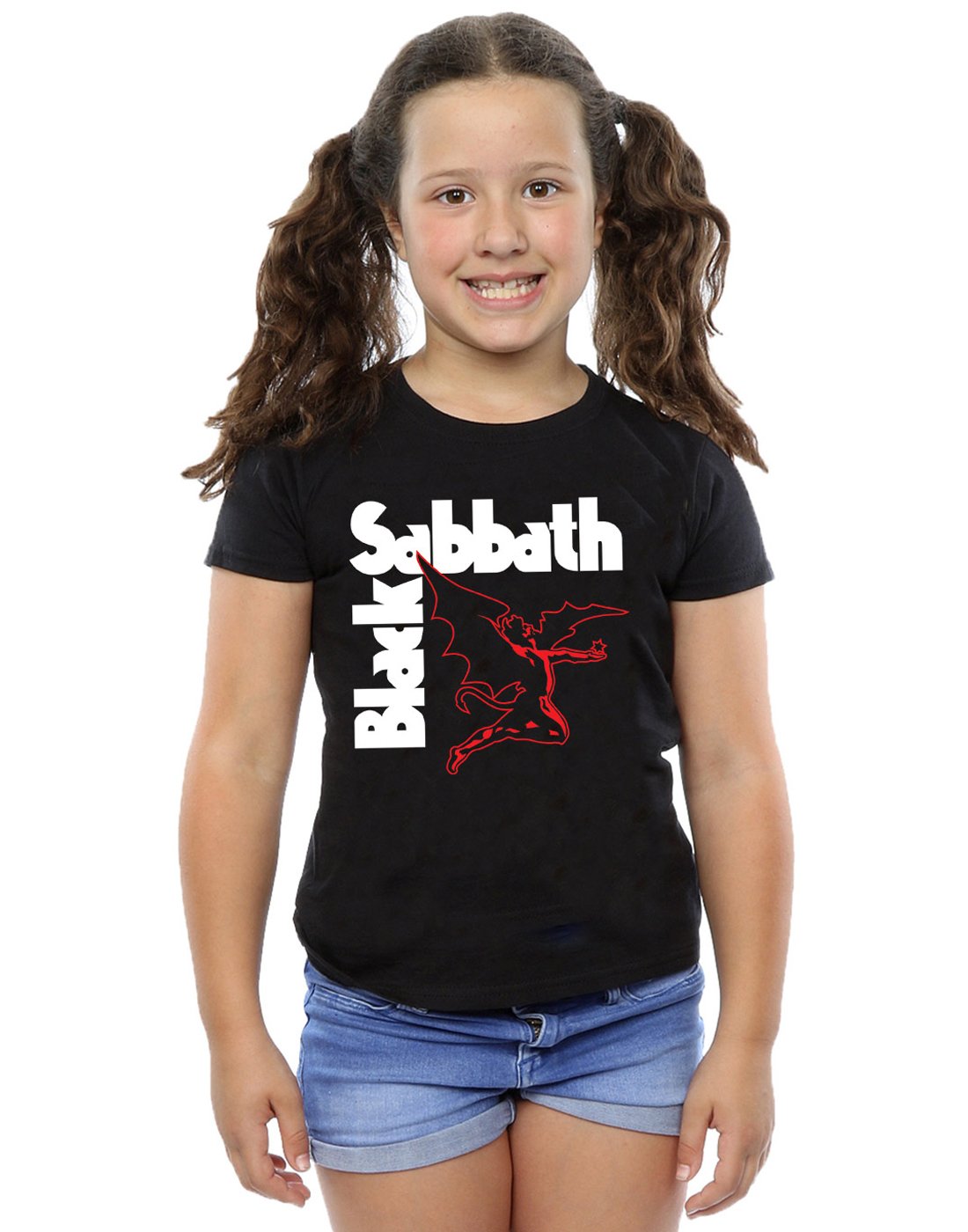 Absolute Cult Black Sabbath Girls Creature Logo T-Shirt Black 9-11 Years