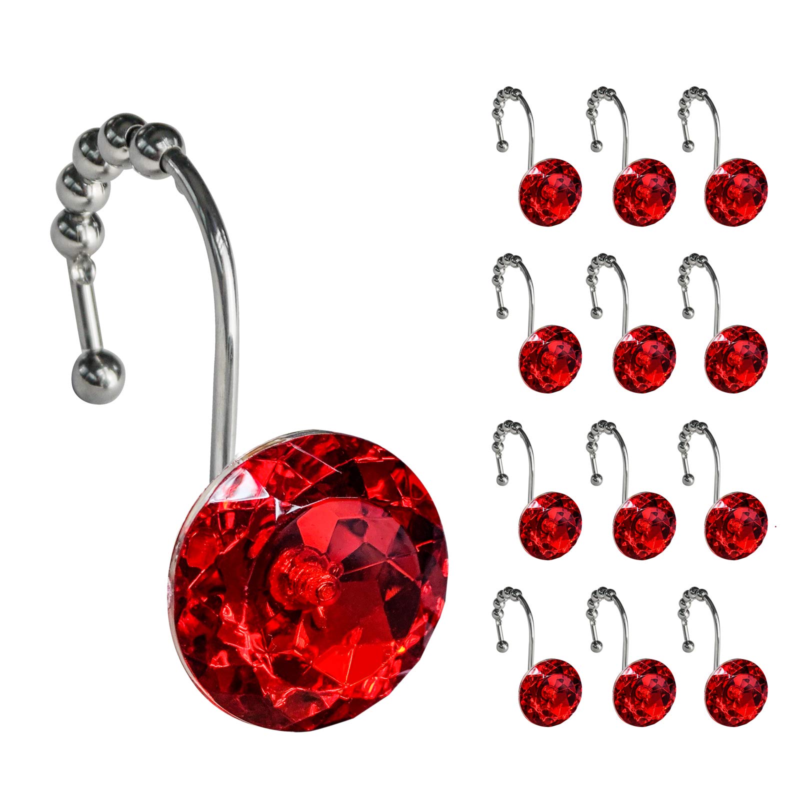 Elegant Rhinestone Shower Hooks - Glide & Shine -26 Elegant Rhinestone Shower Hooks - Glide & Shine -26