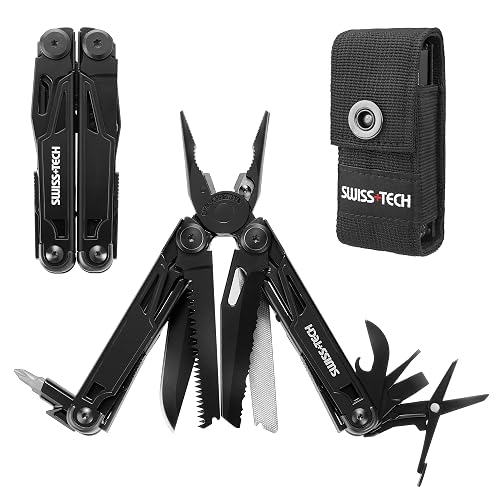 Swiss+Tech 16-in-1 Multitool Multifunktionszange, mit Schere und Messer