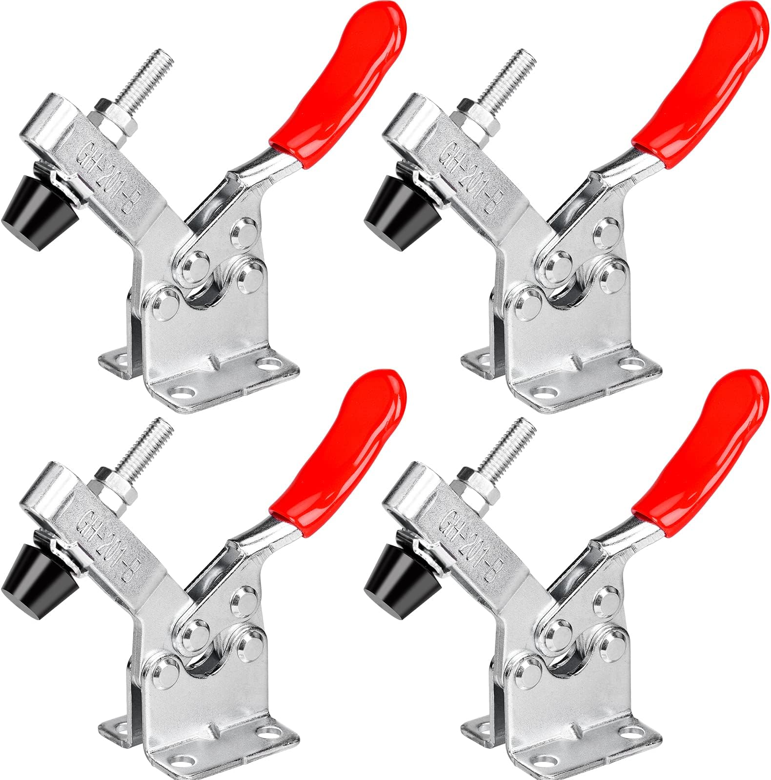 4 Pack Heavy Duty Toggle Clamp GH-201B Hand Tool, 220 Lbs / 100kg Holding Capacity Horizontal Toggle Clamp Latches, Quick Release Jig Clamps for Woodworking