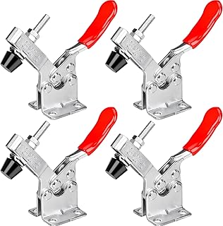 4 Pack Heavy Duty Toggle Clamp GH-201B Hand Tool, Holding Capacity 220Lbs / 100kg Horizontal Toggle Latch Clamp, Quick Release Jig Clamps for Woodworking