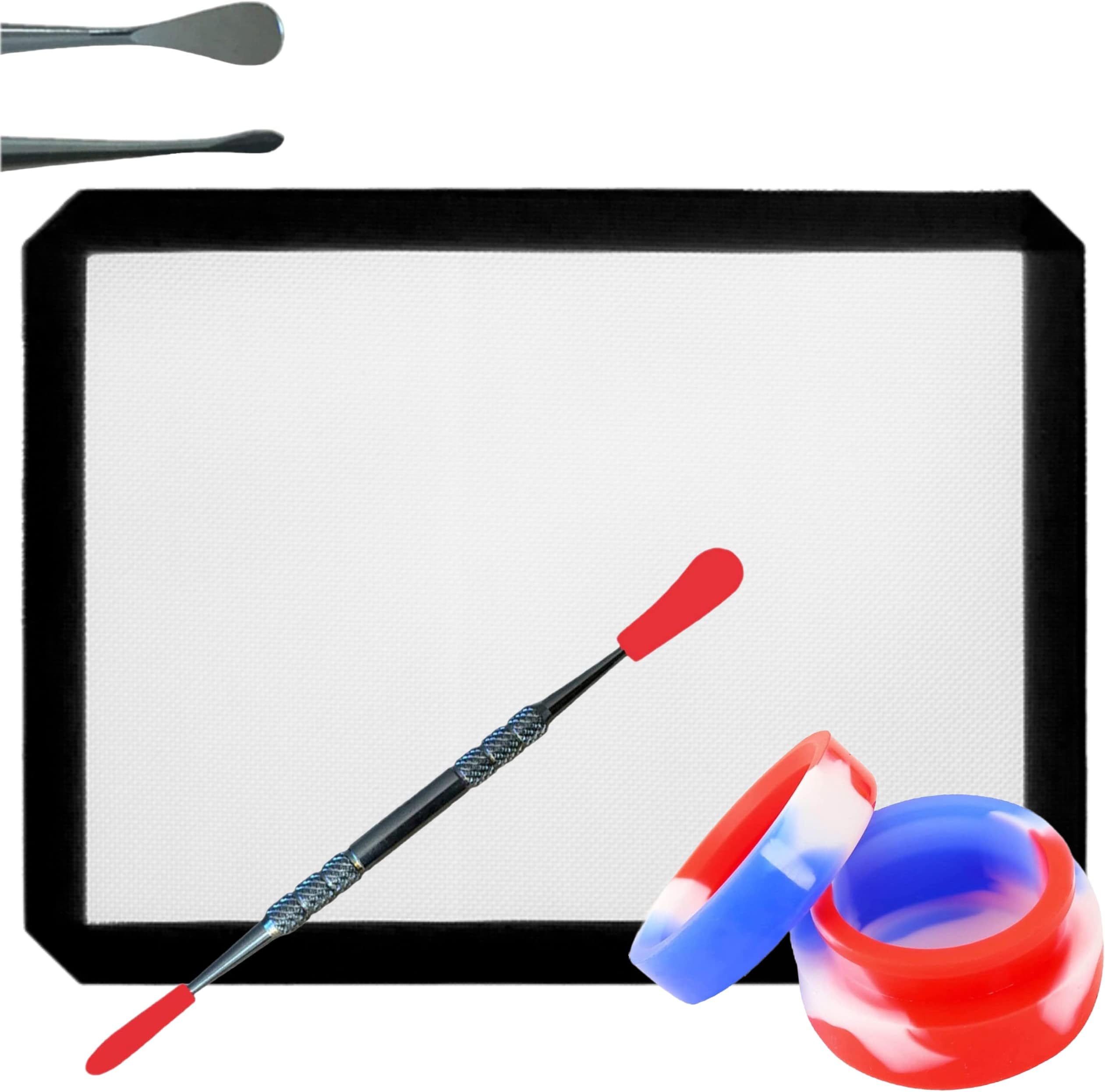 Dabbing Dab Kit - Nonstick Mat, Stainless Steel Dabbing Tool with Silicone Tips and 7ML Air Tight Silicone Dab Pot