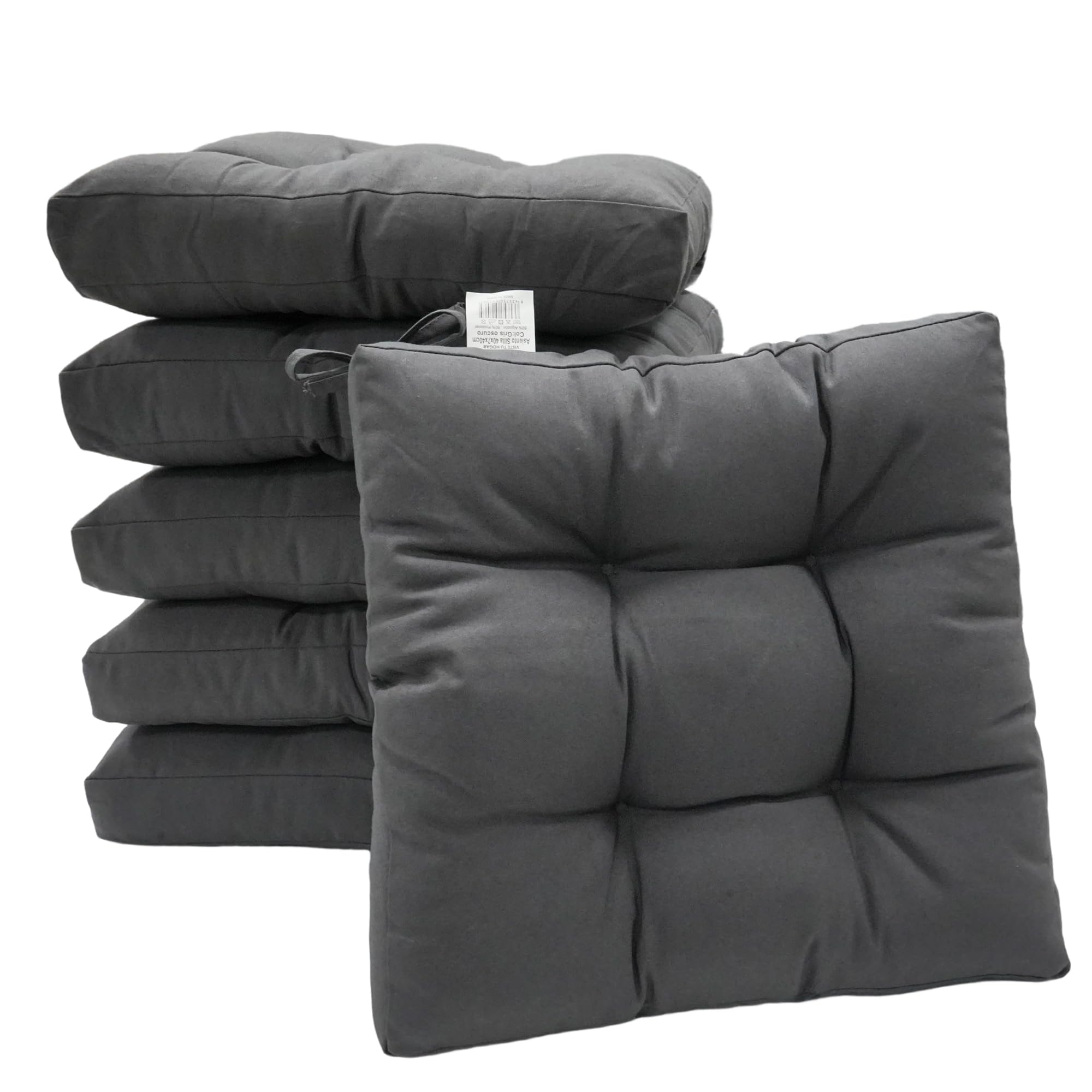 Viste tu hogar Pack 2 Cojines para Silla, 40x40x5 CM, Efecto Tridimensional, Relleno de 100% Poliéster, Ideal para Comedor, Terraza, Salón y Restaurante, Color Raya Beige, Fabricado en España — view 12
