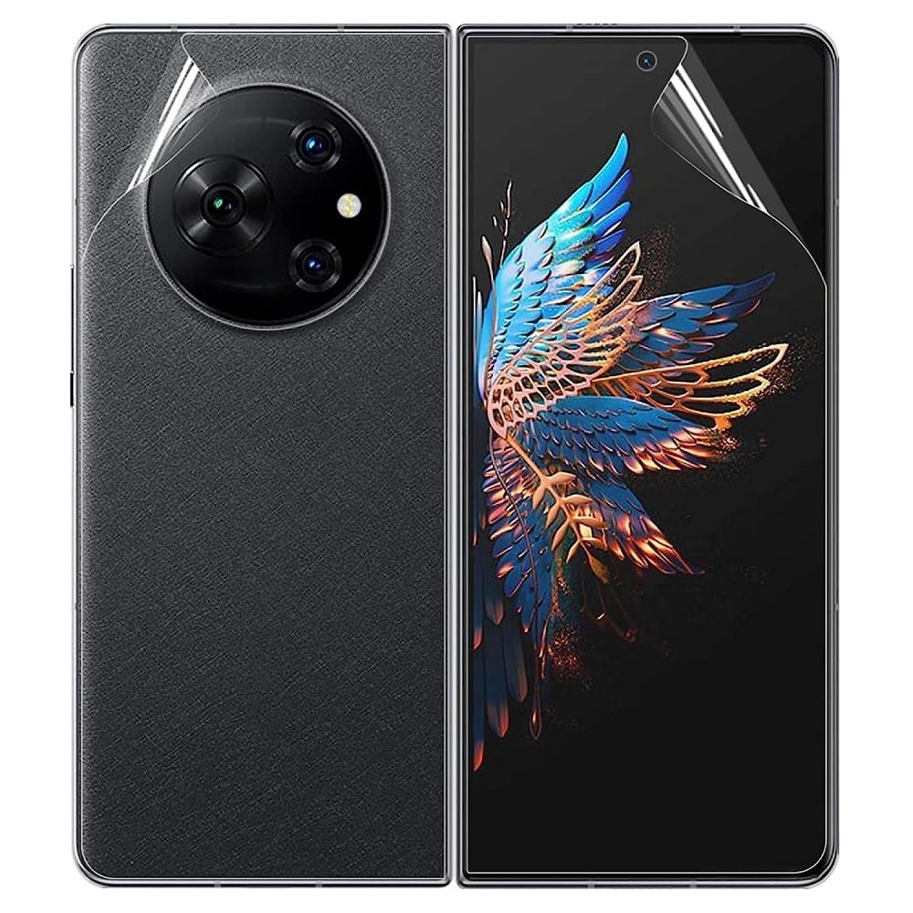 fabe kee Front Screen Guard for Tecno Phantom V Fold 5G, Self Healing Unbreakable HD Hydrogel [TPU Film] Flexible Film for Tecno V Fold 5G combo