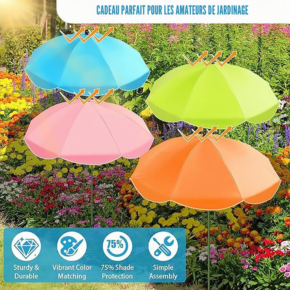 Lot de 4 parasols pour plantes d'extérieur, 61 cm de large, 101,6 cm, protection solaire pour fleurs de terrasse, plantes