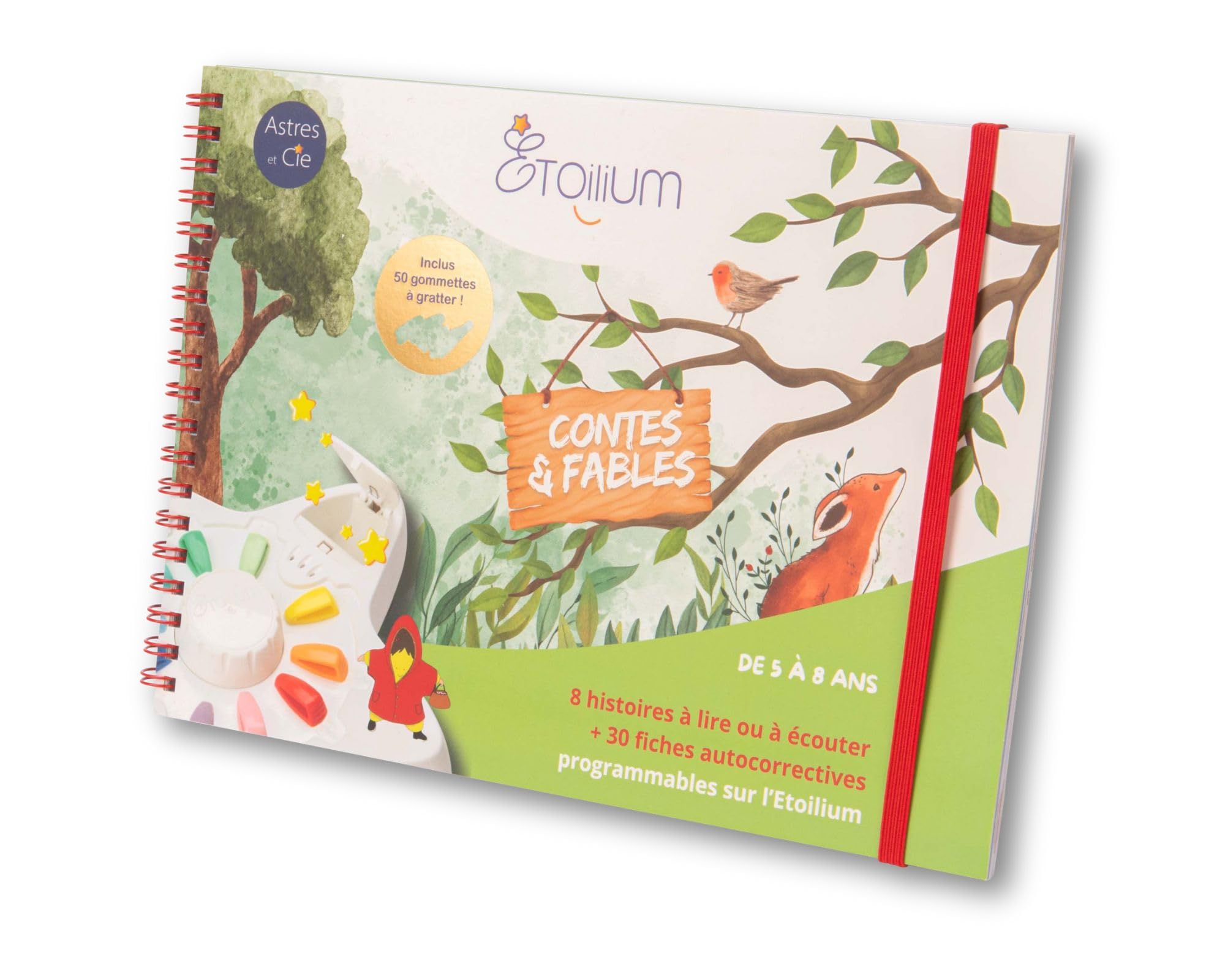 LIVRET ETOILIUM - Contes et fable - 8 histoires à lire et à écouter + 30 fiches autocorrectives programmables sur l’ETOILIUM, 5-8 ans, 1 à 2 Joueurs, Jeu éducatif