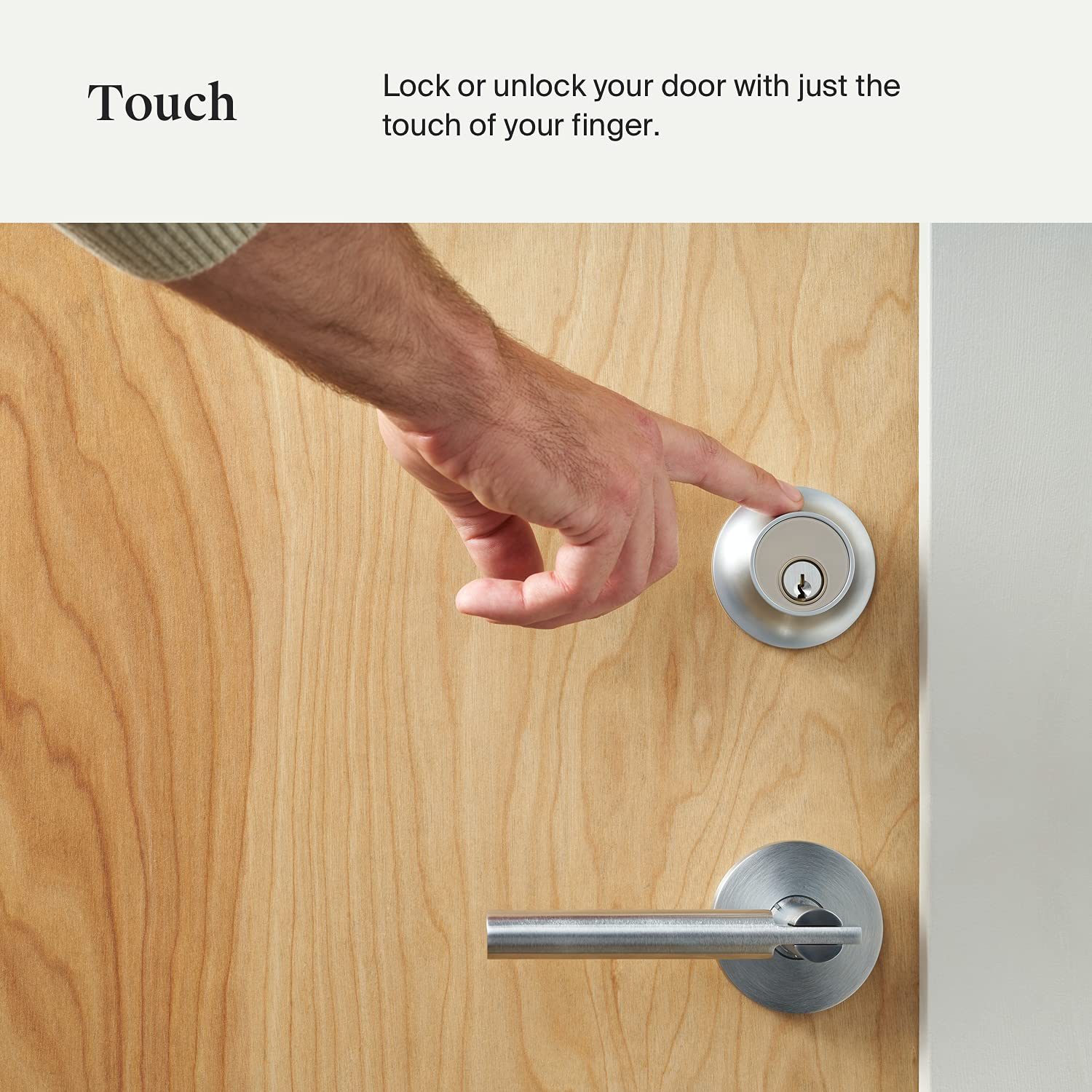Level Lock Smart Lock Touch Edition, Keyless Entry Using Touch, a Key