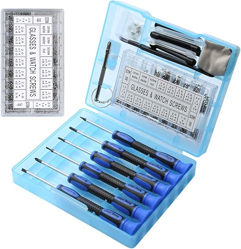 Kit de reparación de lentes mejorado, herramientas de reparación de lentes con juego de destornilladores de precisión, varios tornillos,