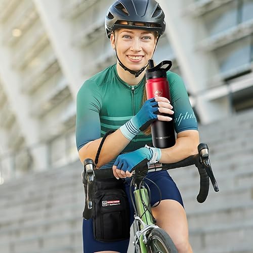 Miniatura 9 de NATURE PIONEOR Botellas de agua aisladas con pajilla, botella de acero inoxidable de 24 onzas con soporte, portador  funda, reutilizable, grado