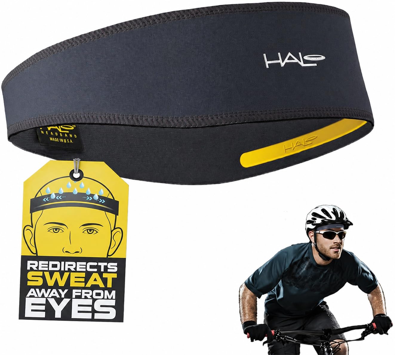 Halo Headband Halo II, Sweatband Pullover for Men and Women, No Slip with Moisture Wicking Dryline Fabric