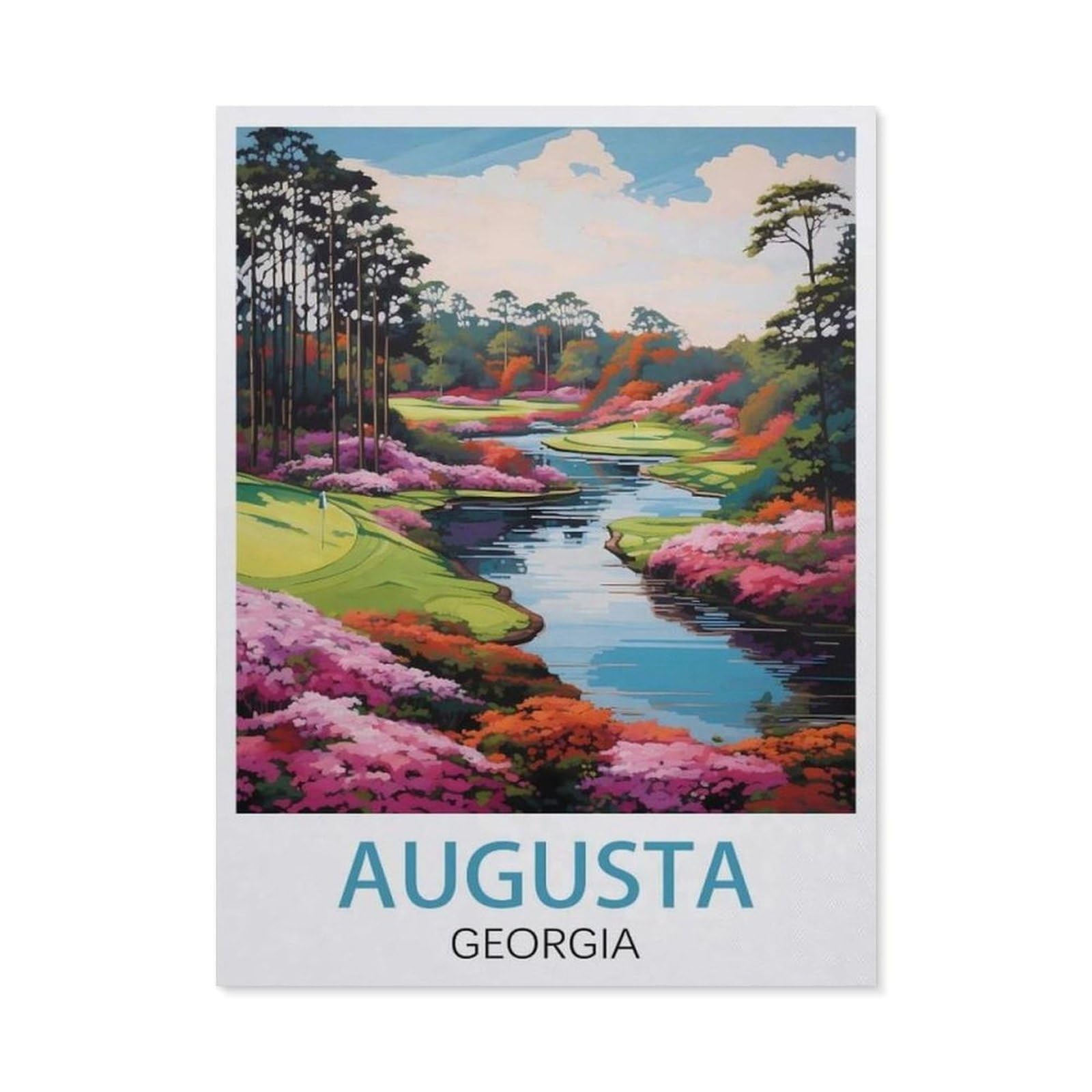 Vintage Wall Decor Metal Poster Plaque，Augusta Georgia(30x40cm）