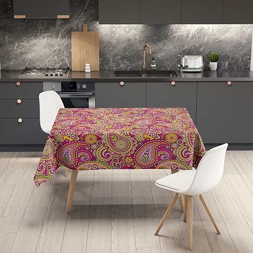 Miniatura 10 de Mantel decorativo de damasco para mesa, mantel rectangular azul y blanco, mantel de picnic para fiestas de Navidad, 52 x 70 pulgadas