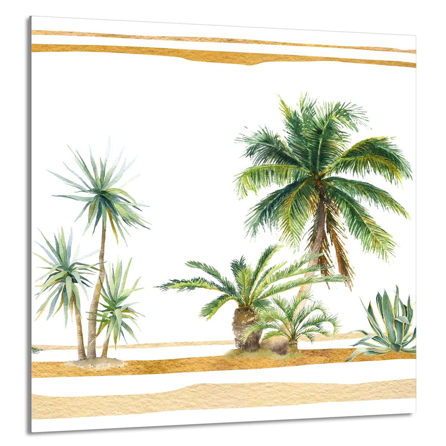 Szklany panel ochronny do kuchni Lacobel, szklana płyta ochronna na kuchenkę, 60x65 cm, szklana deska do krojenia, ochrona przed rozpryskiwaniem, uniwersalna, PALMY