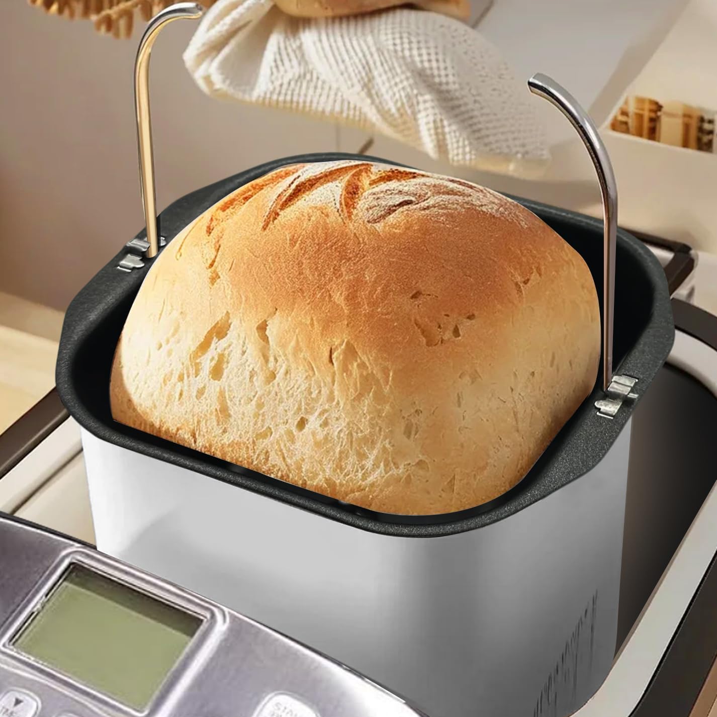 Square Bread maker pan Replacement with non-sticking coating, bread maker replacement, compatible with Cuisinart/Hamilton Beach/Kitchenarm/Elite Gourmet 2 bl bread maker, Kneading Paddle included.
