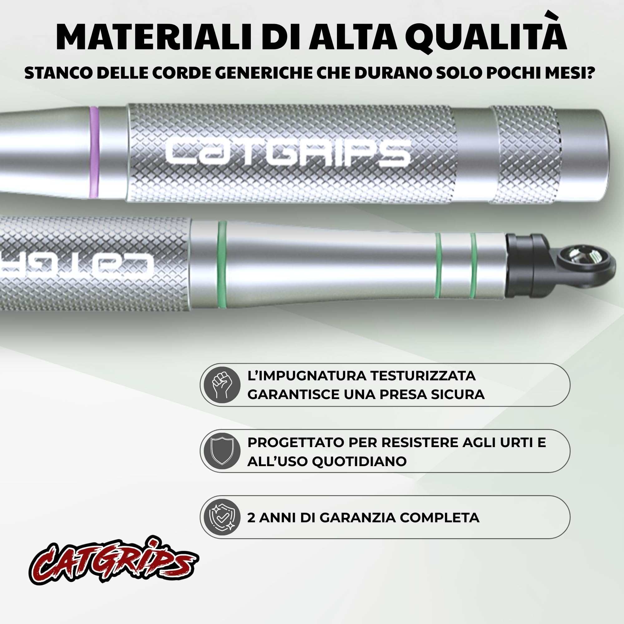 CATGRIPS Corda per Saltare Professionale – Speed Jump Rope in Alluminio Premium – Corda Crossfit Rapida e Regolabile – Ultra Leggera per Double Unders, Gym e Boxe