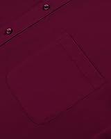 Vista 172 de Alimens & Gentle - Camisas de vestir con bolsillo y manga corta, de color liso y sin arrugas, estilo casual con botones, para hombres