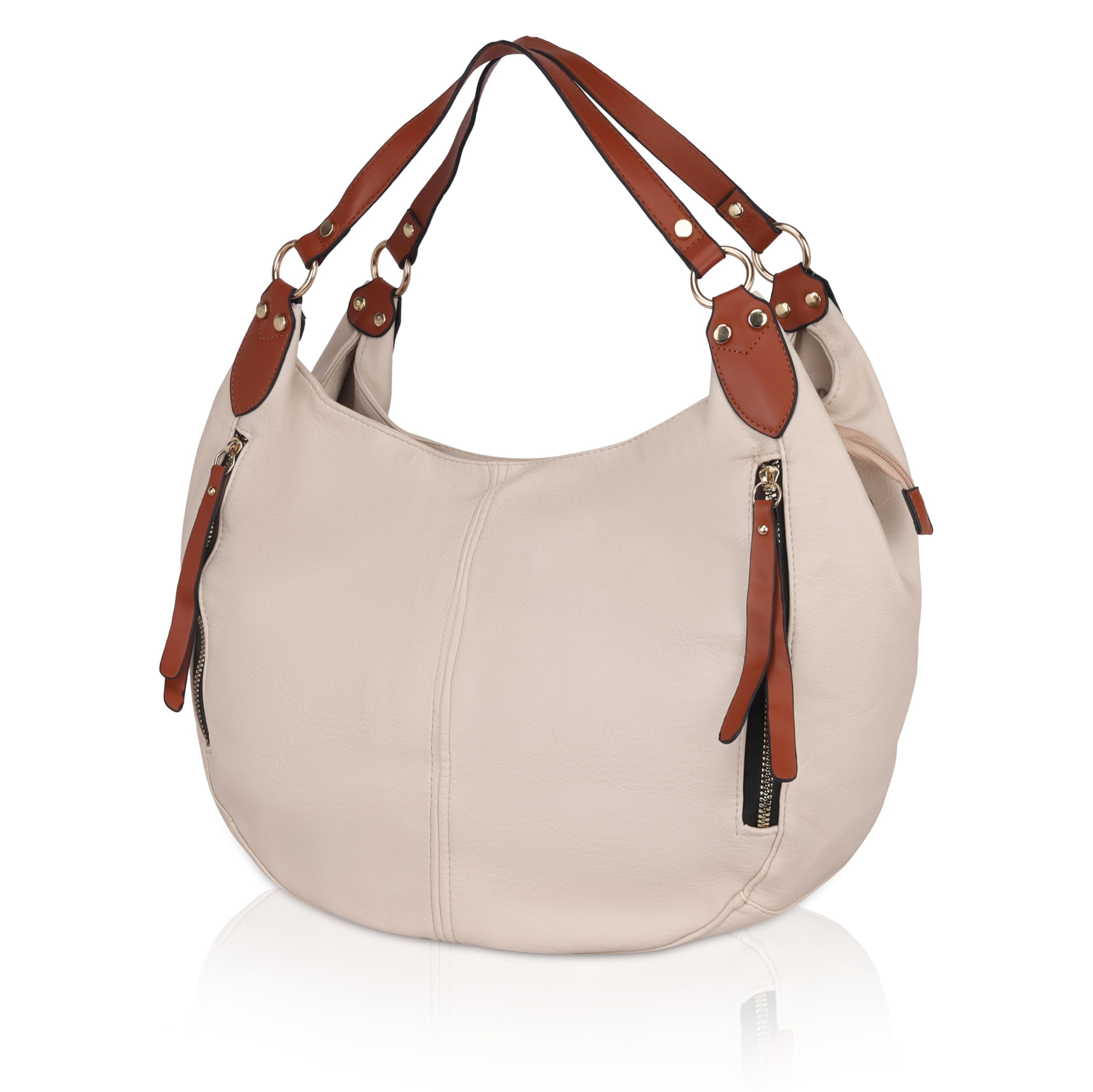 don cavalli Handbag For Women Pu Leather Lunar Luxe Spacious Moon-Shaped Pu Ladies Tote Bag With Multiple Pockets For EffortlessStyle (_Off White) (B0D1CQWT2D) Amazon Price History, Amazon Price Tracker
