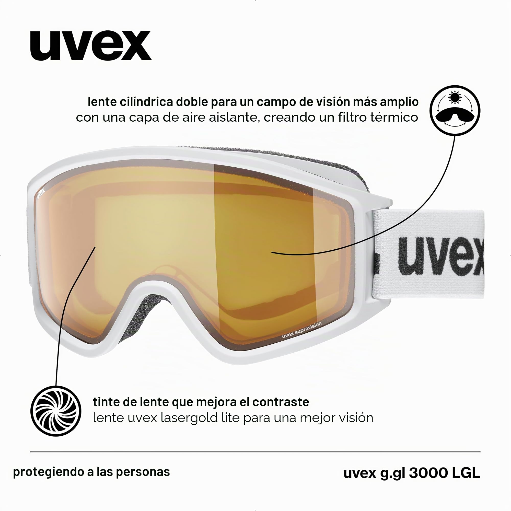 Uvex Uvex G.gl 3000 Lgl Gafas de esquí Unisex adulto (Pack de 1)