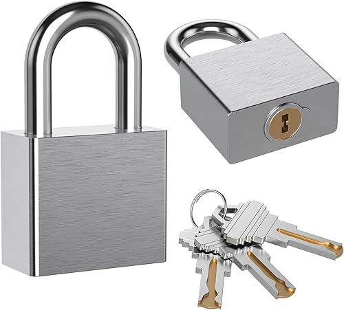 Miniatura 7 de AST Candado de acero inoxidable mejorado con cilindro de alta seguridad y 3 llaves de latón, candado de 1-916 pulgadas de ancho para uso en