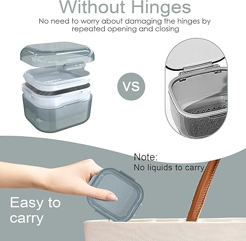 Miniatura 6 de ARGOMAX Estuche de prótesis dental, Copa de prótesis para remojar dentaduras postizas, Limpieza a fondo de dentaduras postizas, retenedor, aparatos