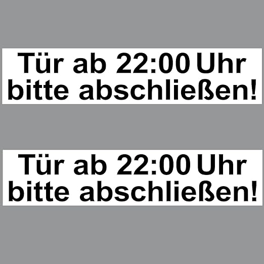 2 Aufkleber 20cm Sticker Tür Ab 2200 Bitte Abschließen Haus Praxis Lager Schild Amazon.de