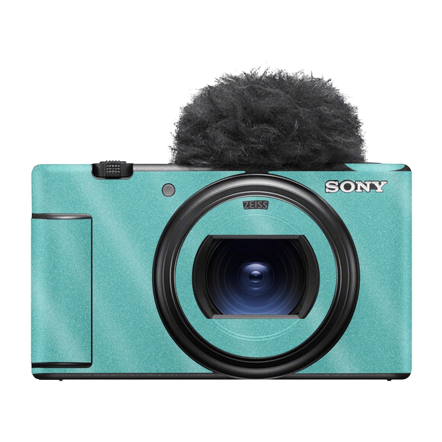 Glossy Glitter Camera Skin Compatible with Sony ZV-1 Mark II (2023) - Solid Turquoise - Premium 3M Vinyl Protective Wrap Decal Cover - Easy to Apply | Crafted in the USA by MightySkins