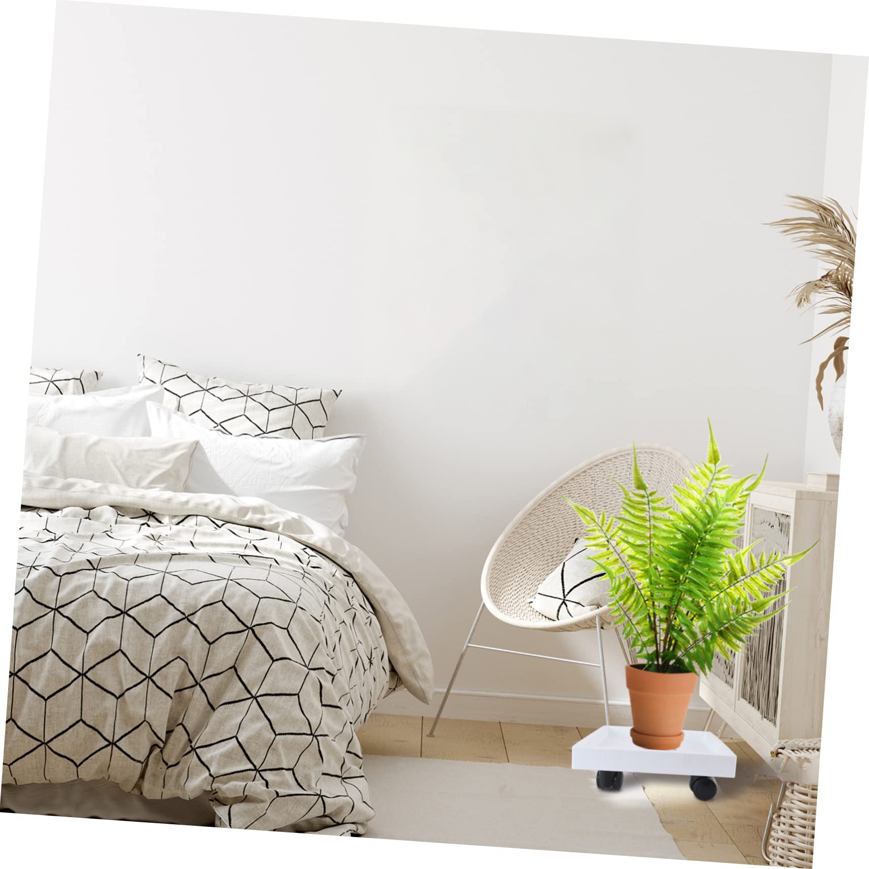 OFFSCH 1Pc Moveable Flowerpot Tray with Wheels Plant Pot Holder for Easy Use Durable Base Plate with