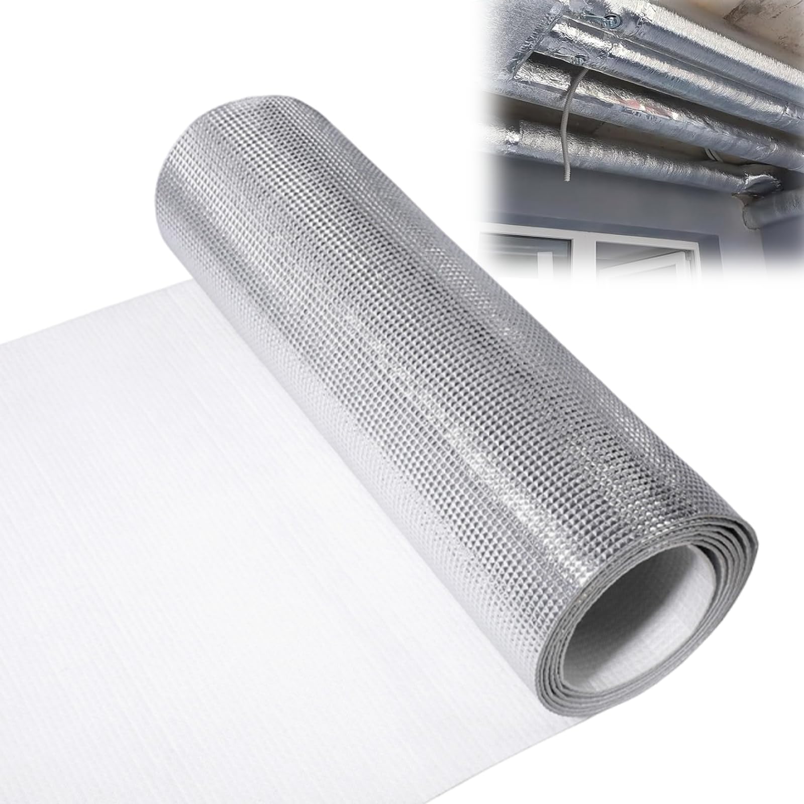 Aislante Termico Autoadhesivo – 60x200cm Aislante Térmico Película & Tela Reflectante para Radiadores, Adecuado para Bobinado, Sellado & Aislamiento de Tuberías