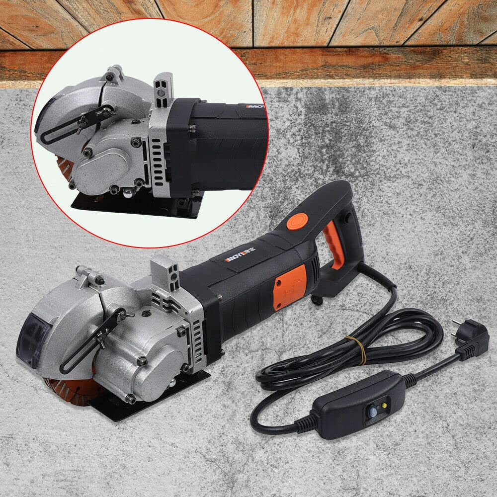 Herramienta de corte para muros, 4800 W, excavadora eléctrica de pared, con bomba de agua, 360 grados de profundidad, 42 mm, ranura para pared, bomba de agua con hoja de sierra