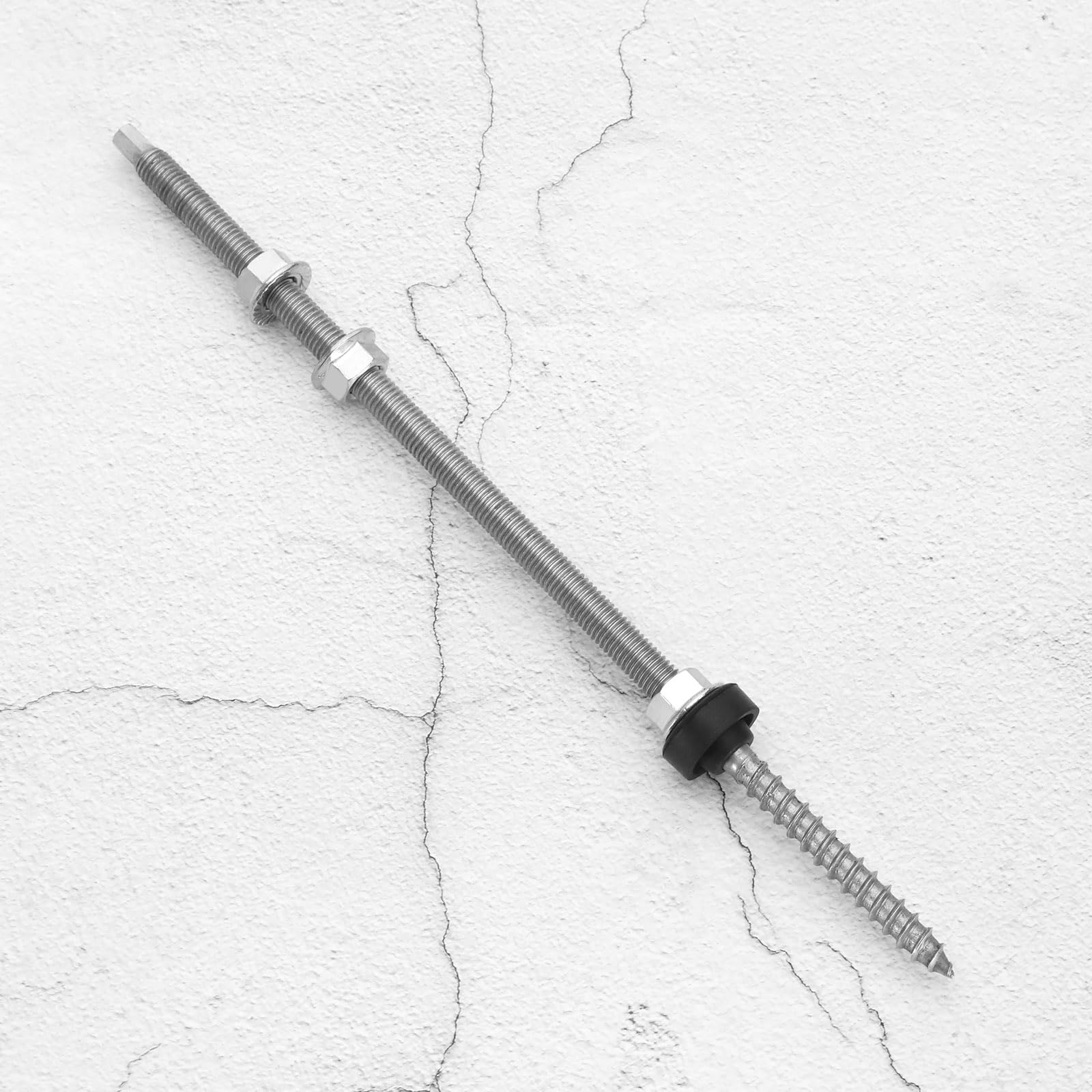 4 Piezas Pernos de Suspensión Pernos de Suspensión Solar de Acero Inoxidable 304 de Altura Ajustable para Fijación Solar Fotovoltaica en Techos de Edificios M10 X 300 Mm