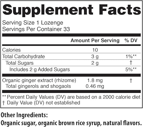 Miniatura 8 de Gotas orgánicas de jengibre y fresa USDA sin gluten y veganas, 33 pastillas de jengibre orgánicas envueltas individualmente