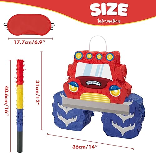 Miniatura 53 de WERNNSAI - Piñata de sirena plegable, piñata de cumpleaños con flecos que incluye cuerda para jalar, venda y bate. Decoraciones