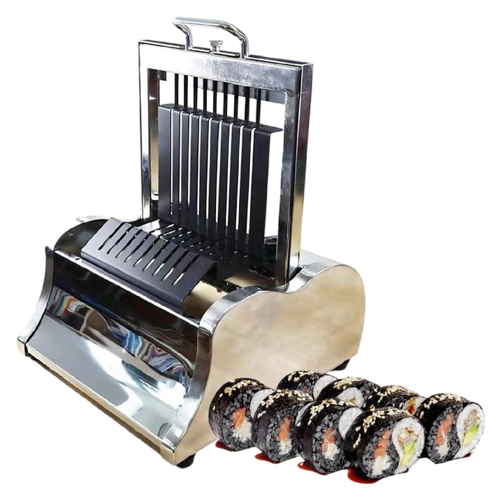 KEuLen Sushi-Herstellungsset – Edelstahl-Sushi-Werkzeug-Set for selbstgemachtes Sushi-Rollen, inklusive Sushi-Reisrollen-Formen