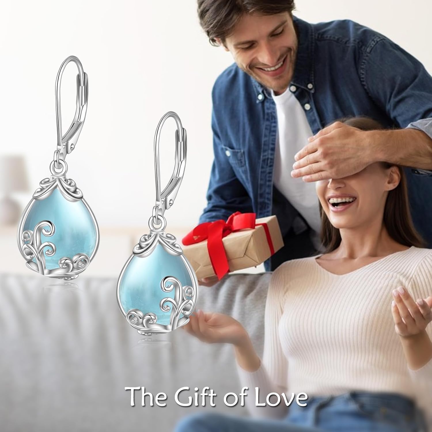 POPLYKE Celtic Filigree Teardrop Drop Dangle Earrings Sterling Silver Leverback Earrings Jewelry for Women - Image 3