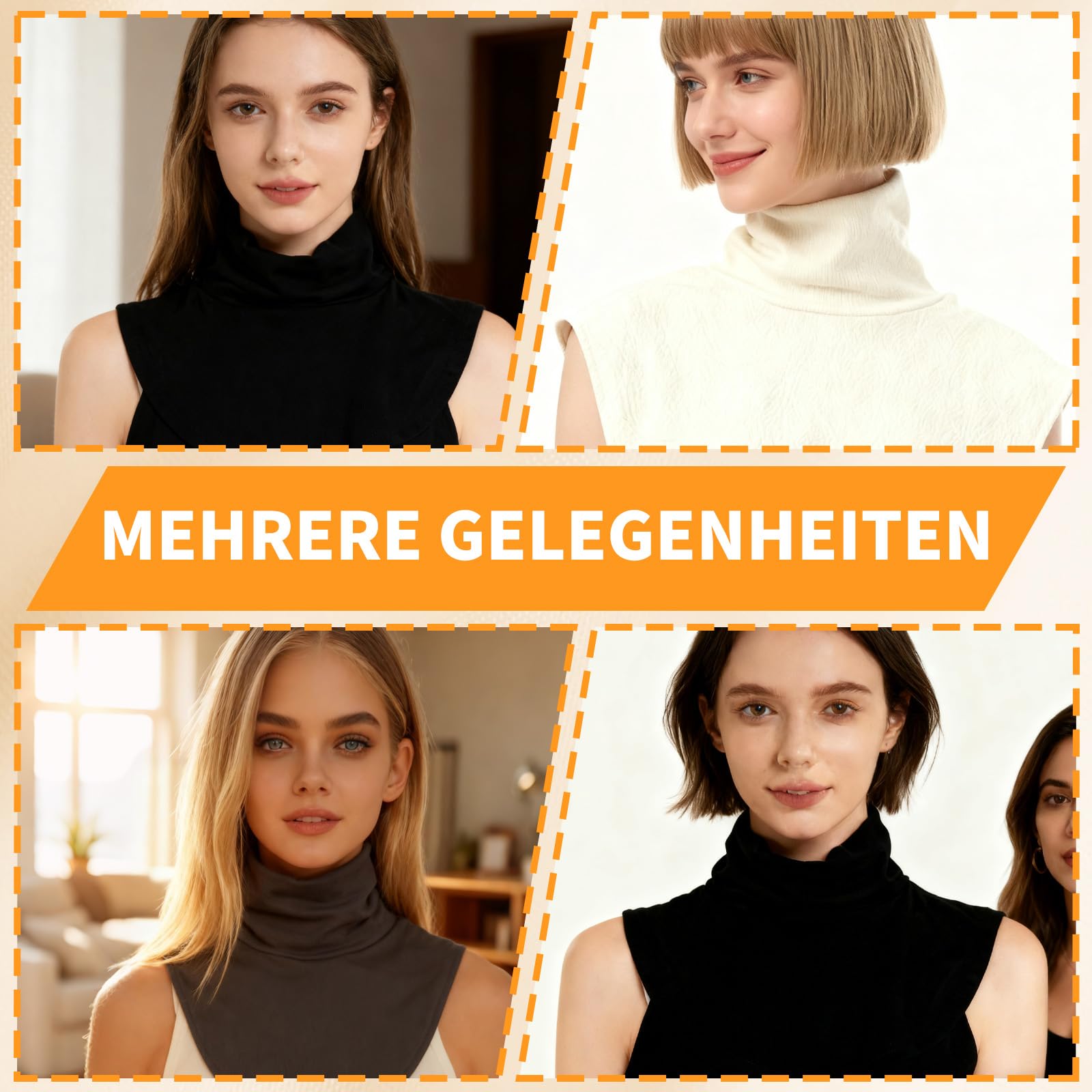 4 Stück Krageneinsatz Damen, Abnehmbare Blusenkragen Einsatz Damen Für Alle Arten Von Kleidung Geeignet