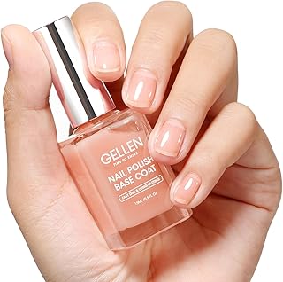 GELLEN Clear Nail Polish Base Coat Sheer Tinted Nude, Natural Color Regu...