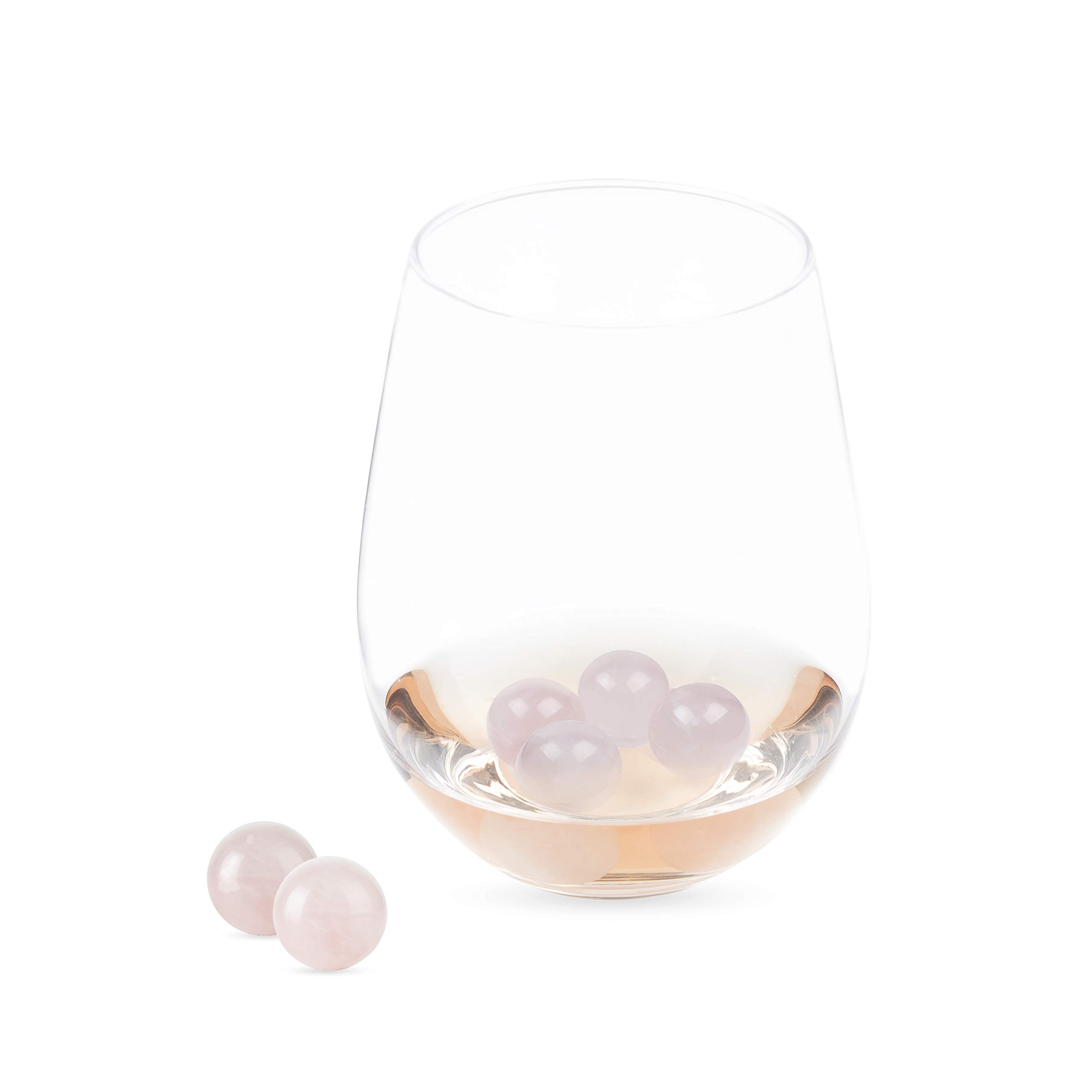 Twine Rose Quartz Wine Gems, Pink Drink Chillers, Real Polished Rose Quartz Stone Spheres, Whiskey Stones, Pink, Set of 6 — Amazon image 6